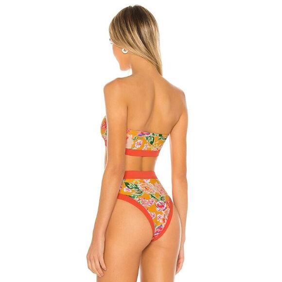 NEW Lovers and Friends Little Me Bikini Swim Set Tangerine Floral Size Small - Picture 5 of 7